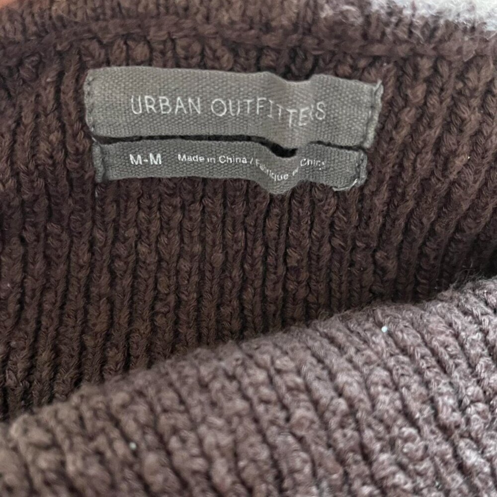 Urban Outfitters Crop Top Womens Medium Brown Knit Cropped Indie Grunge Blouse - Picture 2 of 6